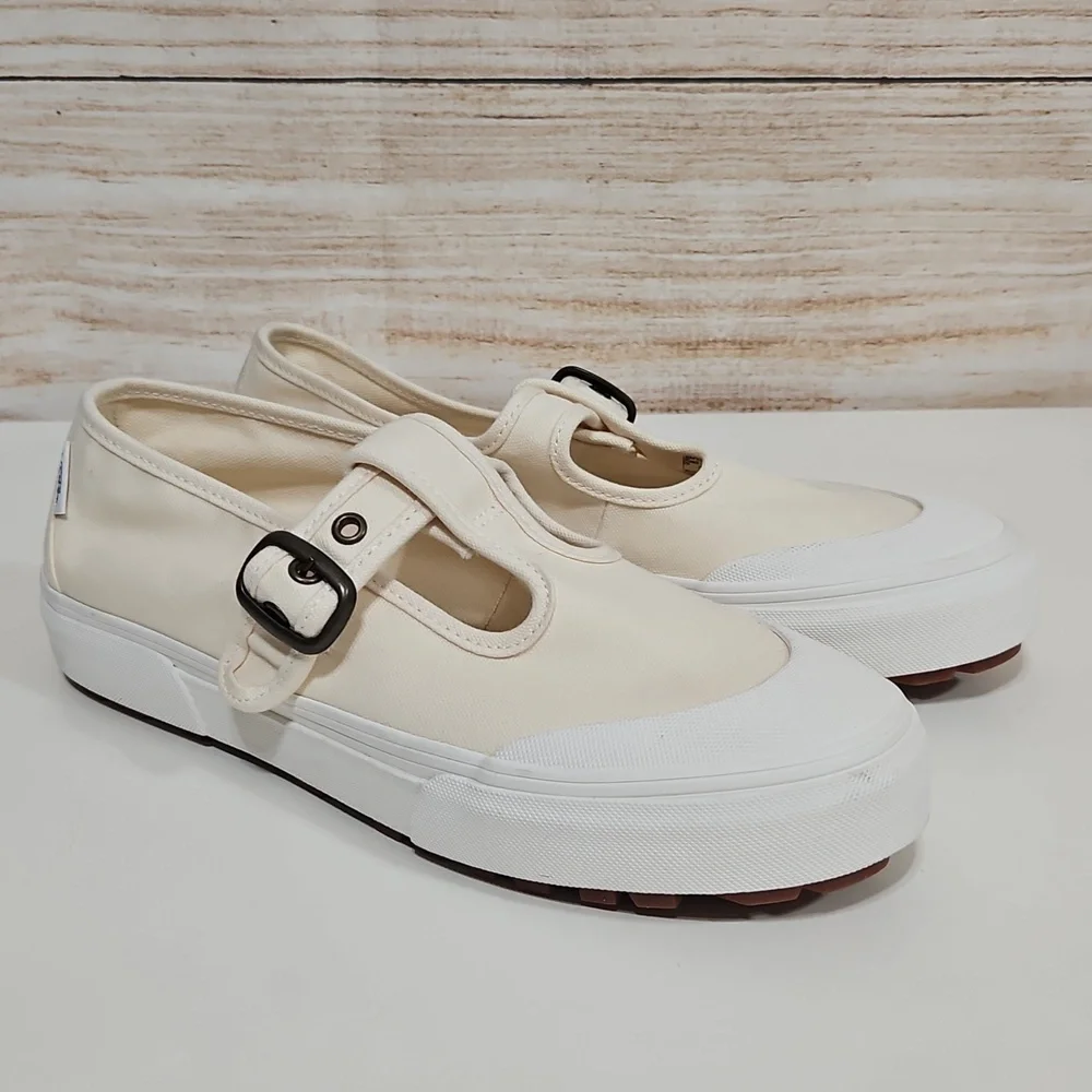 Vans Cream Canvas Slip-On Mary Jane Style 93 Shoe Sneaker 8.5 - Picture 6 of 13